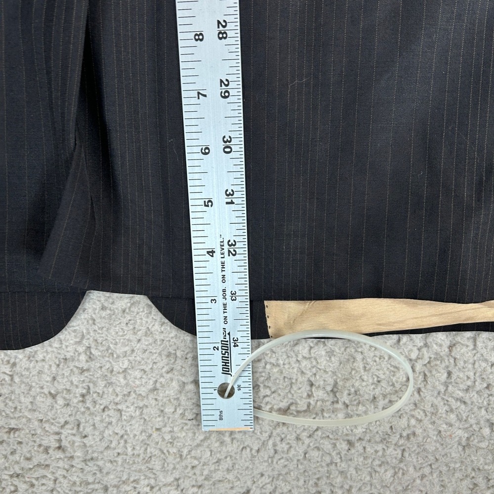 VTG Hugo Boss Mens Pinstripe Blazer Jacket Dark Gray Two Button Made in USA 48R - Picture 15 of 16